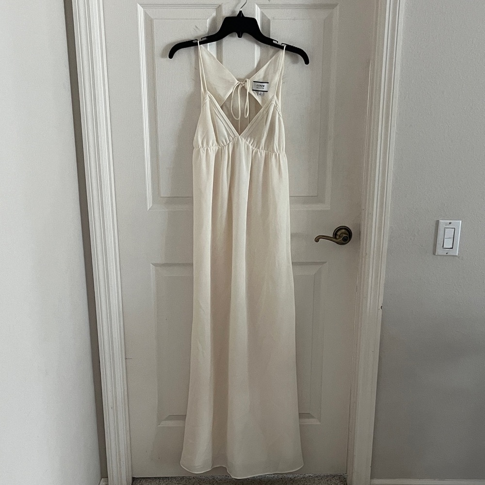 NWT J. Crew Open Back Silk Maxi Dress